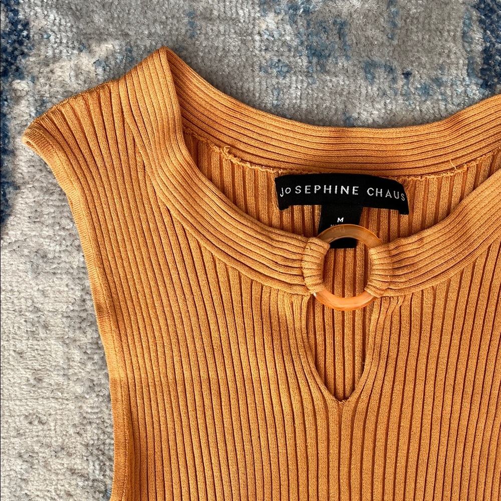 Sophie Rue Mustard Ribbed Keyhole Tank Top - Picture 2 of 3